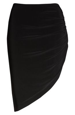 Norma Kamali Side Drape Miniskirt in Black