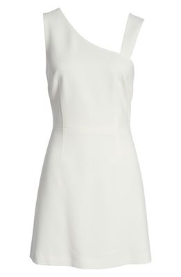 French Connection Whisper Asymmetric Neck Skater Dress in Summer White