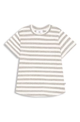 Miles and Milan Kids' Stripe T-Shirt in Heather Grey/Stripe