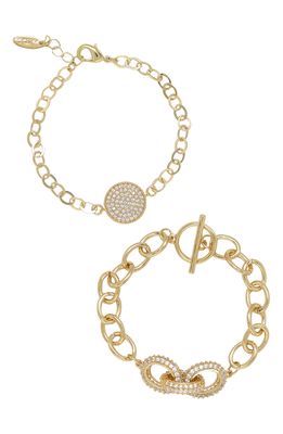 Ettika Set of 2 Pave Bracelets in Gold