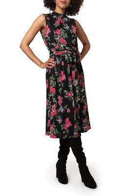Leota Mindy Print Midi Dress in Rrbk - Ruby Rose Black