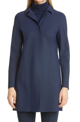 Herno First Act Stretch Jersey Coat in Blue