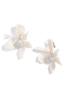 Lele Sadoughi Crystal Clip-On Drop Earrings in Mother Of Pearl
