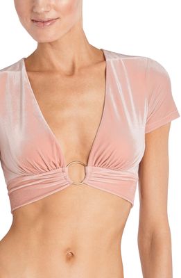 Robin Piccone Roxy T-Shirt Bikini Top in Blush