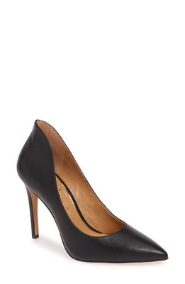 Jessica Simpson Parthenia Pointed Toe Pump in Black Faux Leather