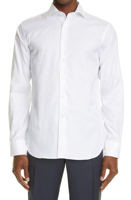 Canali Solid Dress Shirt in White