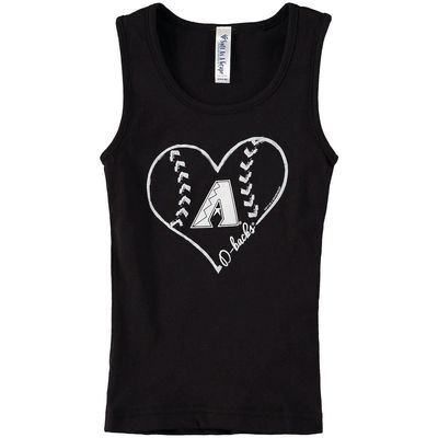 Girls Youth Soft as a Grape Black Arizona Diamondbacks Cotton Tank Top