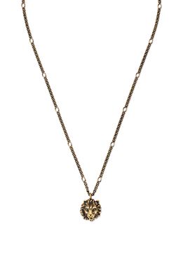 Gucci Lion Head Pendant Necklace in Gold