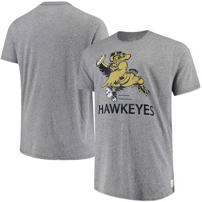 Men's Original Retro Brand Gray Iowa Hawkeyes Big & Tall Tri-Blend T-Shirt