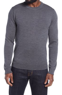 Nordstrom Washable Merino Crewneck Sweater in Grey Magnet Heather