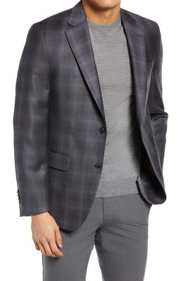 Peter Millar Tailored Fit Plaid Wool Sport Coat in Grey