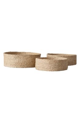 Will & Atlas Set of 3 Round Jute Tabletop Baskets in Natural