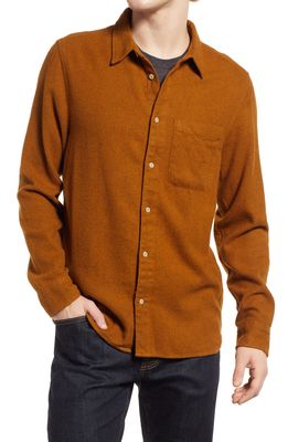 Madewell Sunday Flannel Perfect Long Sleeve Button-Up Shirt in Dried Cedar