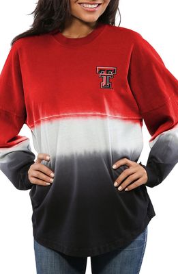 Women's Red Texas Tech Red Raiders Ombre Long Sleeve Dip-Dyed Spirit Jersey