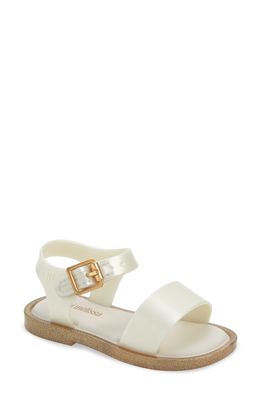 Mini Melissa Mar Glitter Jelly Sandal in White/White Glitter