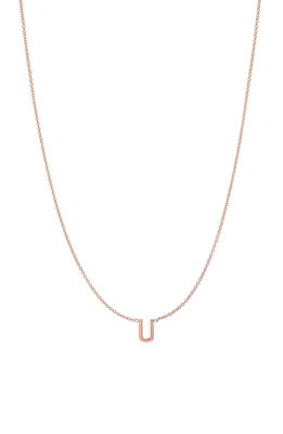 BYCHARI Initial Pendant Necklace in 14K Rose Gold-U
