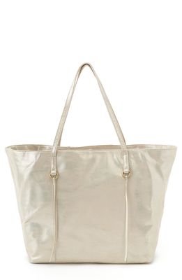 HOBO Kingston Leather Tote in Pearled Silver