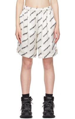 VETEMENTS Off-White Monogram Pyjama Shorts