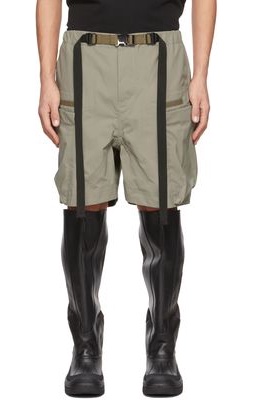 Sacai Khaki ACRONYM Edition Belted Shorts