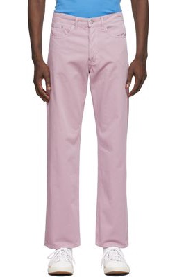 Dries Van Noten Pink Straight-Leg Trousers