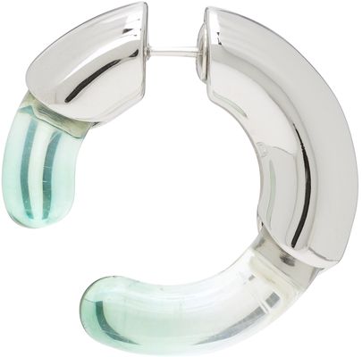 Lorette Colé Duprat Silver & Green Single Resin Earring