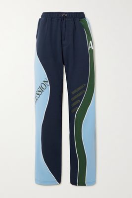 Ahluwalia - Femi Printed Color-block Jersey Track Pants - Blue