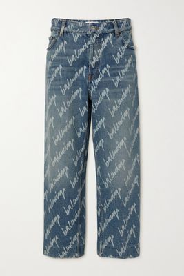 Balenciaga - Printed High-rise Straight-leg Jeans - Blue