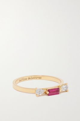 Delfina Delettrez - 18-karat Gold Diamond And Ruby Ring - 6