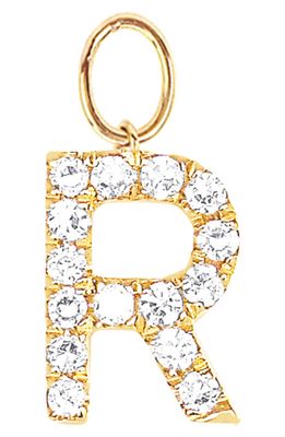 EF Collection Diamond Initial Huggie Charm in 14K Yellow Gold/R