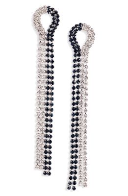 CRISTABELLE Fringe Earrings in Crystal/montana/rhod