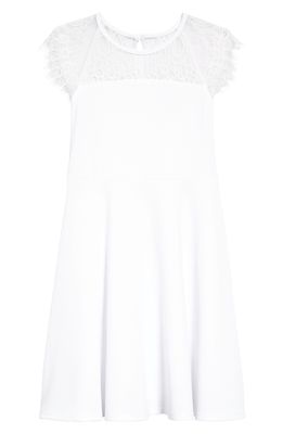 BLUSH by Us Angels Kids' Cap Sleeve Knit Skater Dress in White