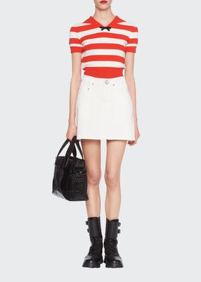 Denim A-Line Mini Skirt