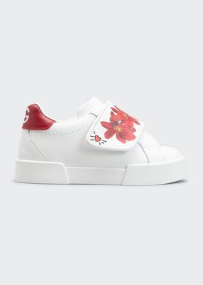 Girl's Portofino Flower Graffiti Logo Low-Top Sneakers, Baby/Toddlers