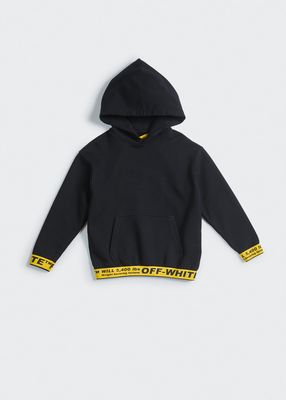Boy's Logo-Tape Pullover Hoodie, Size 4-10