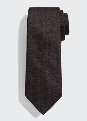 Men's Tonal Textured Silk Tie