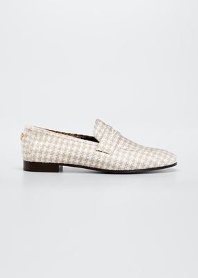 Check Cotton Penny Loafers