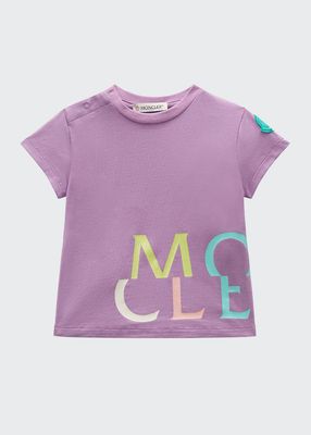 Girl's Multicolor Scattered Logo T-Shirt, Size 12M-3