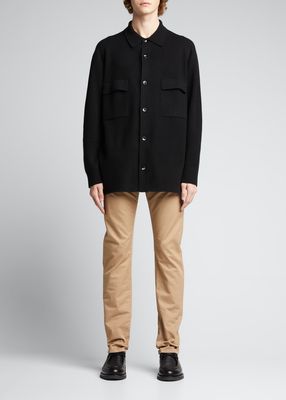 Men's Cashmere-Blend Double-Knit Shirt