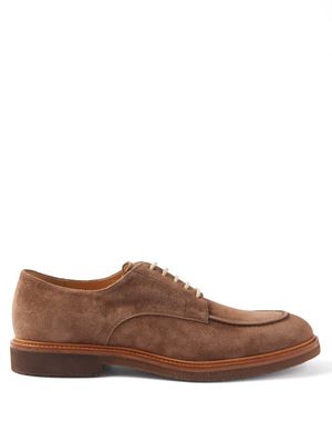Brunello Cucinelli - Suede Derby Shoes - Mens - Brown