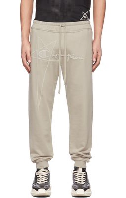 Rick Owens Beige Champion Edition French Terry Sweatpants