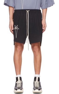 Rick Owens Black Champion Edition Perforated Dolphin Boxers Shorts