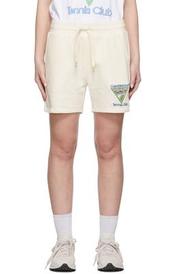 Casablanca Off-White Embroidered Sweat Shorts