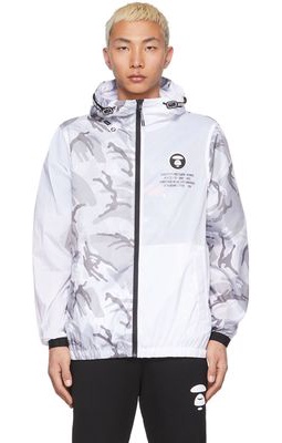 AAPE by A Bathing Ape White & Grey Camo Light Weight Jacket