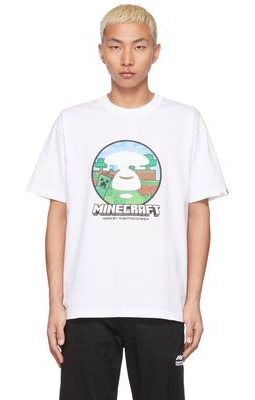 AAPE by A Bathing Ape White Minecraft Edition #1 T-Shirt