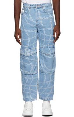 GCDS Blue Chain Pocket Jeans