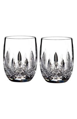 Waterford Lismore Connoisseur Set of 2 Lead Crystal Rounded Tumblers in Clear