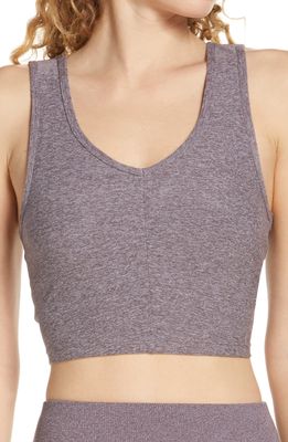 Zella Restore Soft Lounge Longline Bra in Grey Dapple