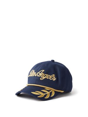 Palm Angels - Commander Logo-embroidered Cotton Baseball Cap - Mens - Blue