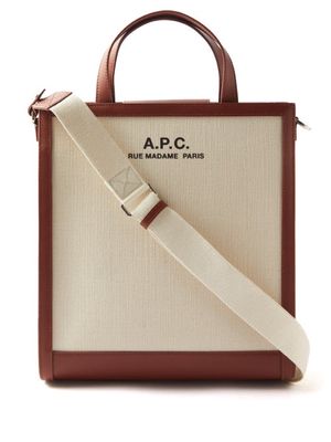 A.P.C. - Camille Leather-trim Canvas Tote Bag - Mens - Beige