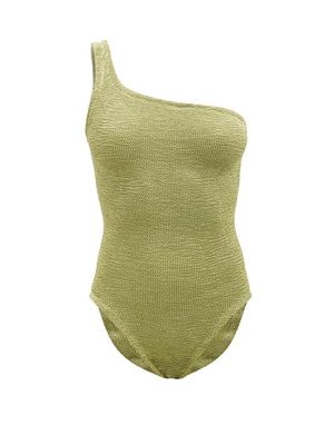 Hunza G - Nancy One-shoulder Crinkle-knit Swimsuit - Womens - Khaki